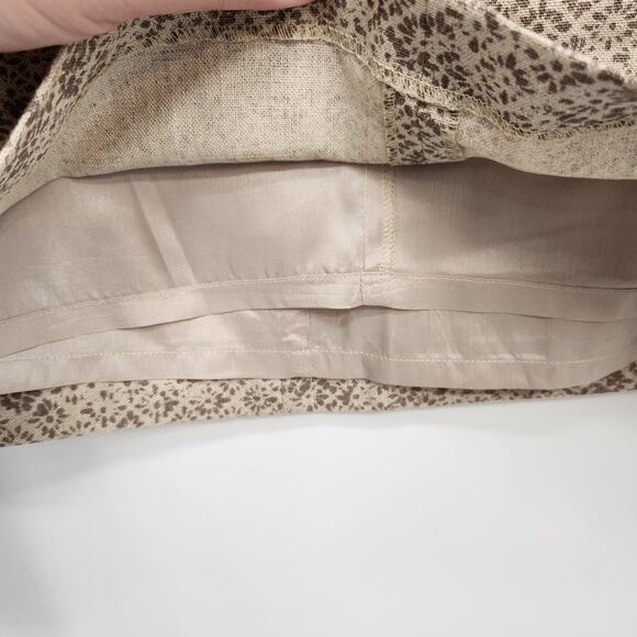 NWT LOFT Tan 100% Linen Floral Geometric Mini Skirt Women's 6 - Picture 7 of 8